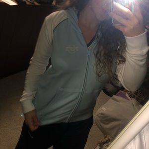 PINK sweatshirt light blue and white